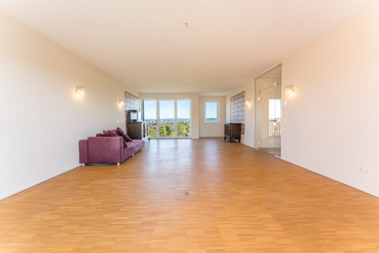 Wohnzimmer mit offener Küche