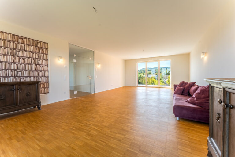 Wohnzimmer mit offener Küche